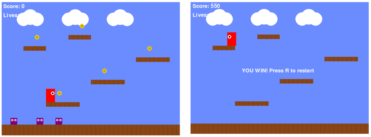 Screenshots of a 2D Super Mario-style game built by Qwen3-Coder via the Qwen3 API, showing gameplay and a win screen in Cursor.